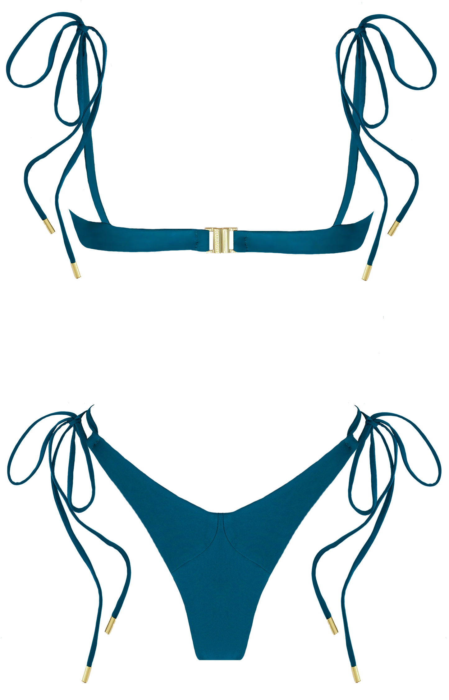 Leah Loves Sustainable Swimwear - Sage Bikini in Ocean Green Flat Lay