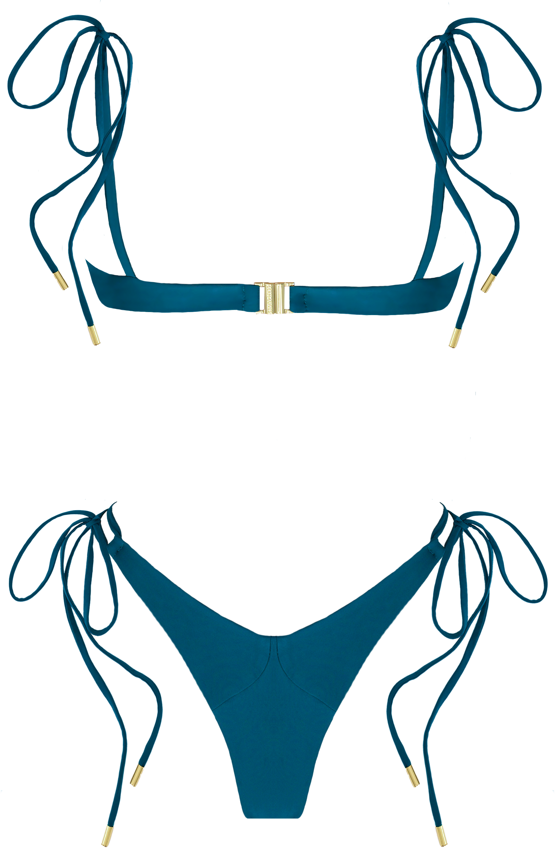 Leah Loves Sustainable Swimwear - Sage Bikini in Ocean Green Flat Lay