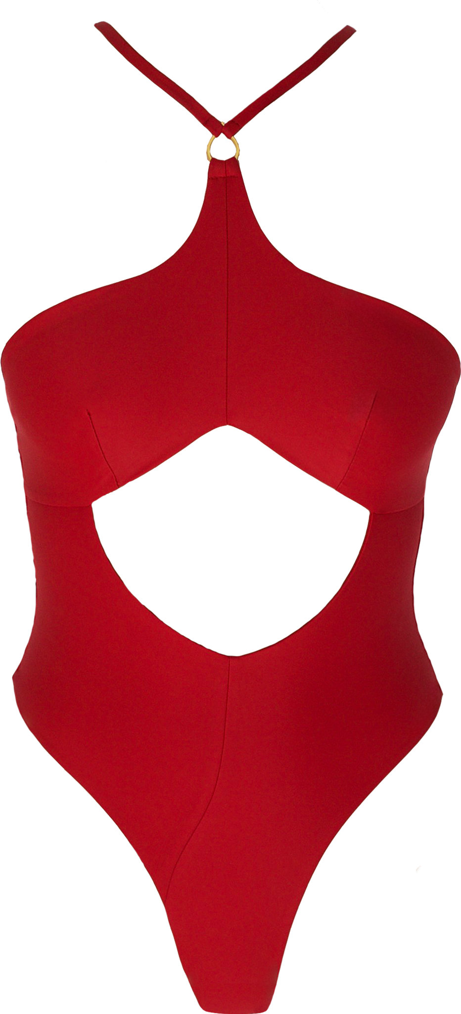 Leah Loves Sustainable Swimwear - Willow Cut Out Swimsuit  in Red Flat Lay Front