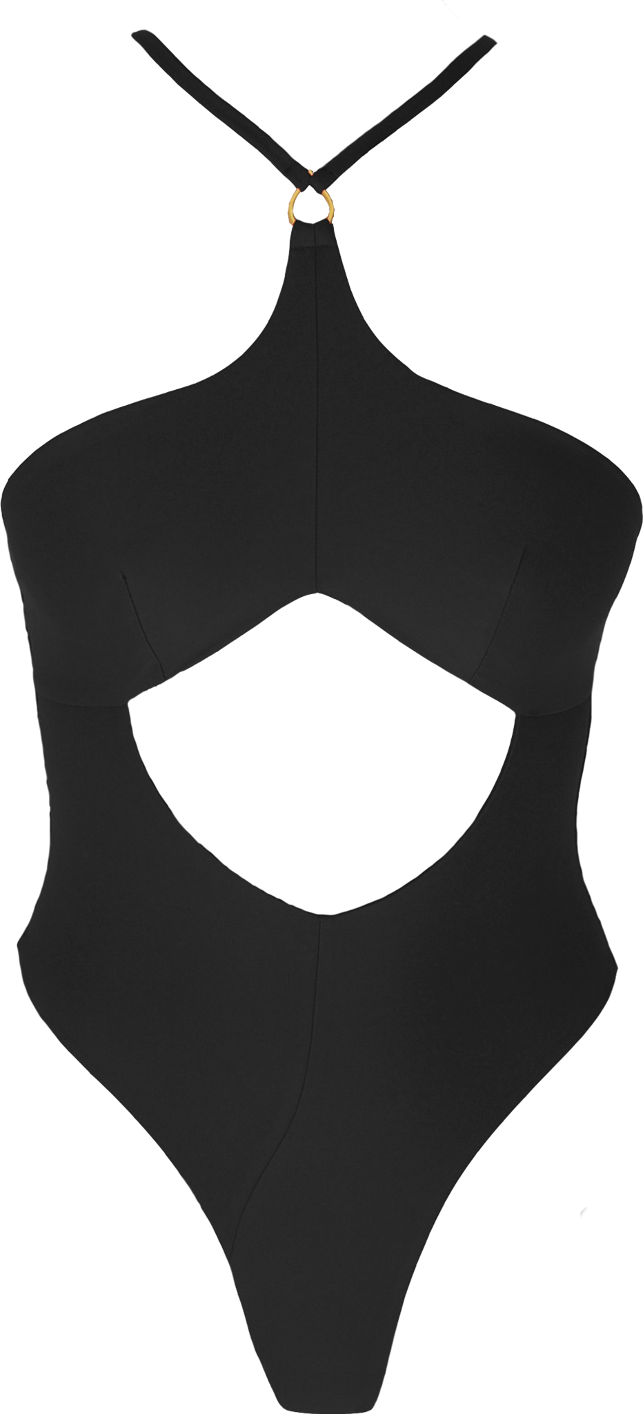 Leah Loves Sustainable Swimwear - Willow Cut Out Swimsuit  in Black Flat Lay Front